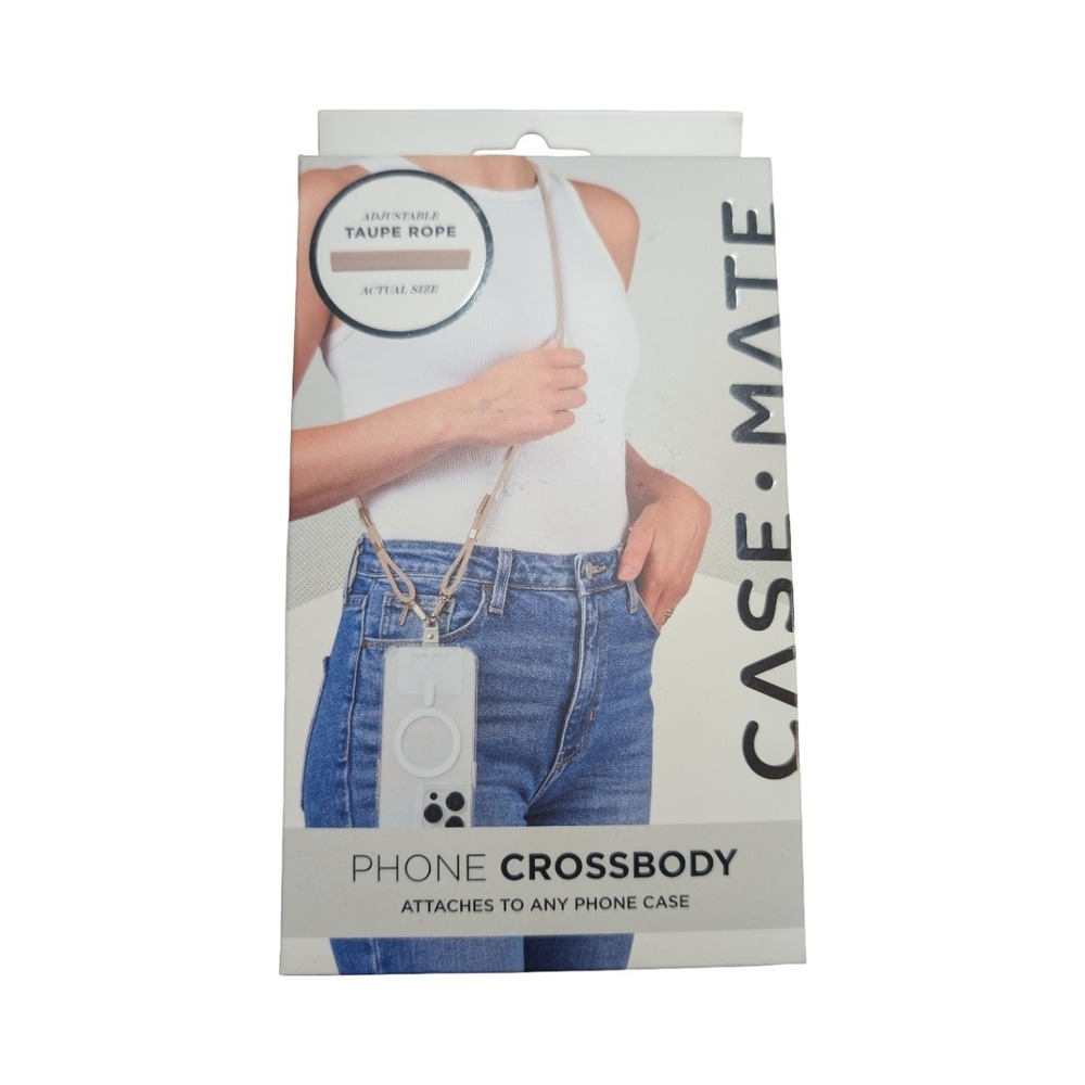 P8-O Case-Mate - Crossbody for Any Cell Phone - Adjustable Taupe Rope‎